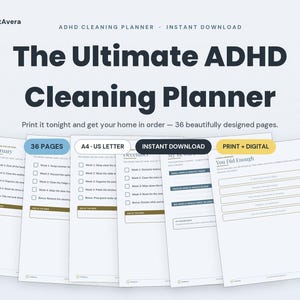 ADHD Cleaning Planner | Shame-Free Tasks, Daily Reset Routine (PDF Download) image 1