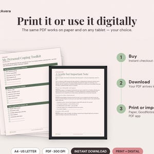 Anxiety Journal Printable | CBT Worksheets, Mental Health Workbook (PDF Download) image 4