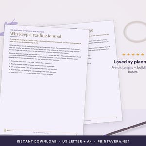 Reading Tracker Printable | Journal, Log, Challenge (A4/US Letter PDF) image 5