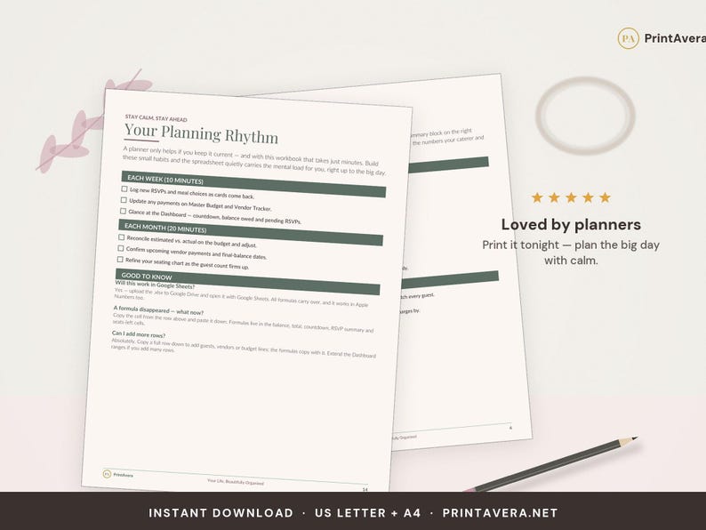 Wedding Planner Spreadsheet | Budget, Guest List, Vendors (Digital Download) image 5