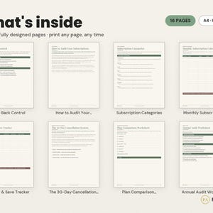 Subscription Tracker Template | Budget Planner, Expense Tracker (Excel PDF) image 2