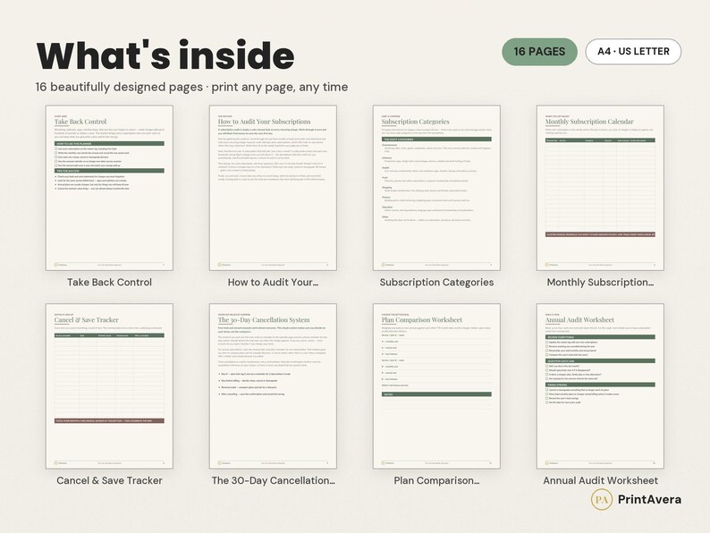 Subscription Tracker Template | Budget Planner, Expense Tracker (Excel PDF) image 2