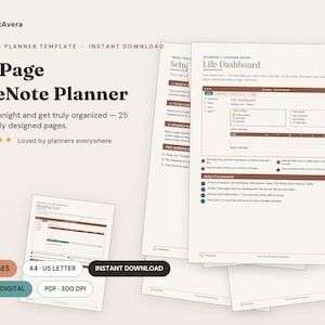 OneNote Planner Template | Digital ADHD Weekly Monthly Planner (PDF) image 1