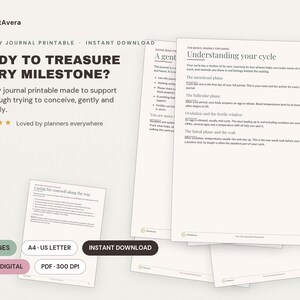 TTC Fertility Journal Printable | Cycle, BBT, Ovulation Tracker (PDF Download) image 1