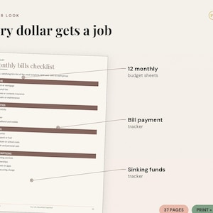 37-Page Budget Binder Printable | Finance Planner, Expense Tracker (PDF Download) image 3