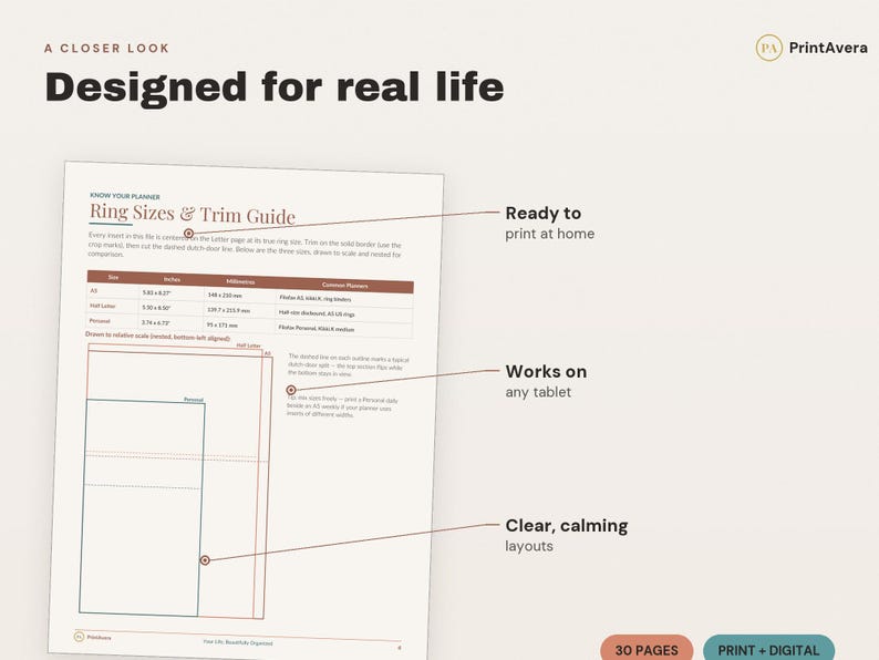 Dutch Door Planner Inserts | Weekly, Daily, Monthly (Digital Download) image 3