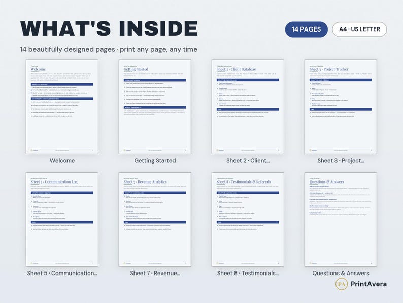 Small Business Client Tracker Spreadsheet | CRM, Task, Invoice, Project Planner (Digital Download) image 2