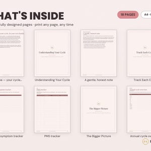 Period Tracker Printable | Cycle, Symptom, Health Log (Instant Download PDF) image 2