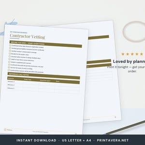 Home Renovation Planner Printable | Budget, Schedule, Manage Remodel (Excel, PDF) image 5