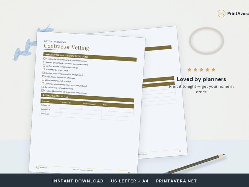 Home Renovation Planner Printable | Budget, Schedule, Manage Remodel (Excel, PDF) image 5