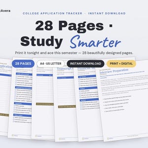 College Application Tracker | Spreadsheet, Planner (Excel, PDF Download) image 1