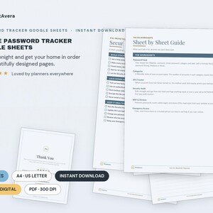 Passwort-Tracker für Google Tabellen | Sicherheitsprotokoll, Excel-Tabelle (Digitaler Download) Bild 1