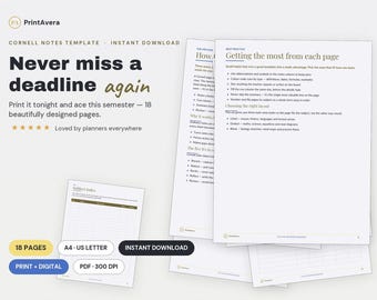 Modèle de prise de notes Cornell | Modèles lignés, pointillés et vierges (Téléchargement PDF)
