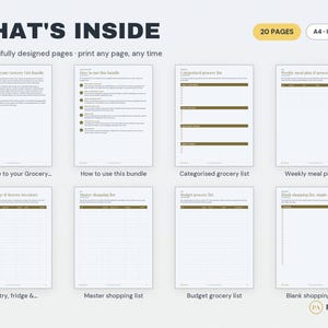 Printable Grocery List Bundle | Aisle-Categorised, Meal Plan (Digital Download) image 2
