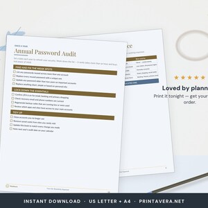 Suivi des mots de passe à imprimer | Journal de bord, organisateur (PDF format A4 ou US Letter) image 5