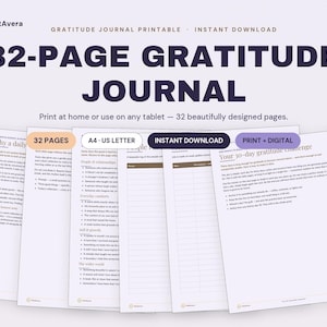 Journal de gratitude à imprimer | Réflexions quotidiennes, hebdomadaires et mensuelles (Téléchargement PDF) image 1