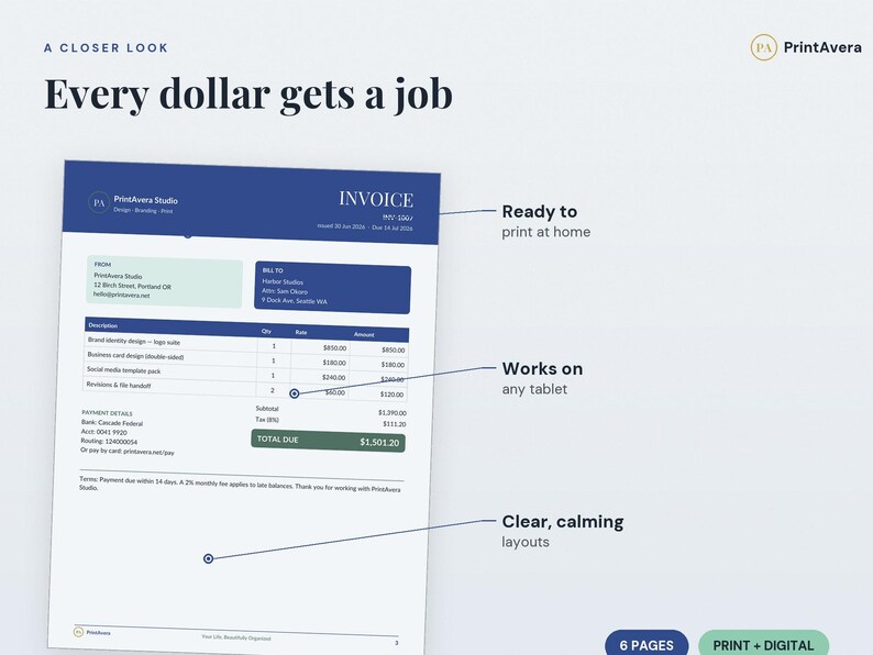 Invoice Tracker Template | Small Business Payment Manager (Excel PDF) image 3