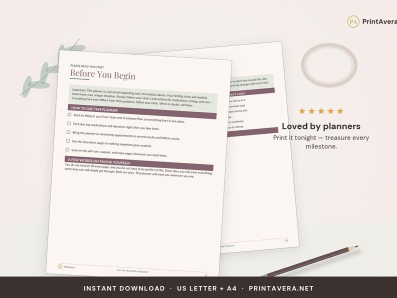 IVF Journey Planner | Fertility Treatment Tracker, Medication Log (PDF Download) image 5