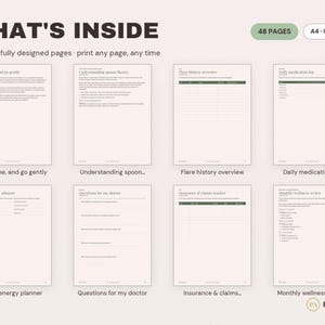Chronic Illness Planner Printable | Symptom Tracker, Medication Log (PDF Download) image 2