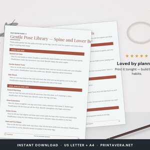 Chair Yoga for Seniors Printable | Gentle Poses, Wellness Bundle (PDF Download) image 5