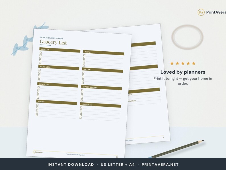 Busy Mom Planner Printable | Household Cleaning Schedule, Meal Planning (PDF Download) image 5