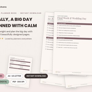 Wedding Planner Book | 81 Pages, Calm Design (Digital Download)