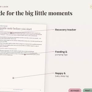 Postpartum Journal Printable | New Mom Recovery & Wellbeing Tracker (PDF Download) image 3
