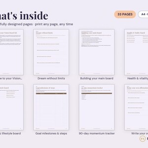 Vision Board Printable Kit | Law of Attraction, Affirmation Cards (PDF Download) image 2