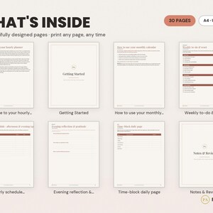 Daily Hourly Planner Printable | Undated Digital PDF for GoodNotes, A4/US Letter image 2