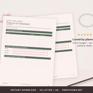 Symptom Tracker Printable | Chronic Illness Health Log (Digital Download) image 5