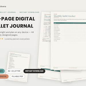 Digital Bullet Journal | Digital Planner GoodNotes, iPad Planner, GoodNotes Template, Weekly Planner | A4 US Letter, Instant Download PDF image 1