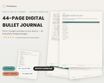 Digital Bullet Journal | Digital Planner GoodNotes, iPad Planner, GoodNotes Template, Weekly Planner | A4 US Letter, Instant Download PDF