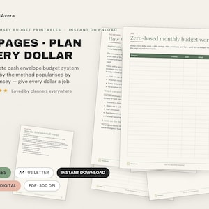 Dave Ramsey Budget Printables | Cash Envelope System, Zero-Based Planner (PDF Download) image 1