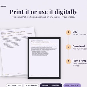 Reading Tracker Printable | Journal, Log, Challenge (A4/US Letter PDF) image 4