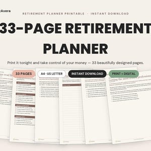 Retirement Planner Printable | Budget, Expense, Finance Tracker (PDF Download) image 1