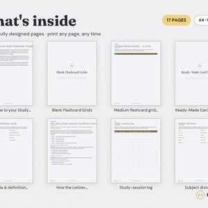 Study Flashcards Template | Spaced Repetition, Leitner System, PDF Download image 2