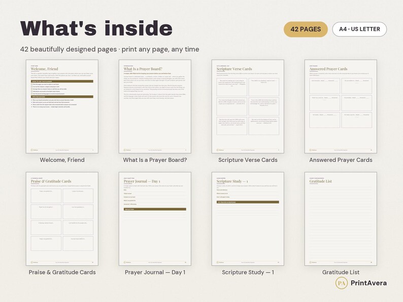 Prayer Board Printable Kit | Scripture, Request, Vision Cards (PDF Download) image 2