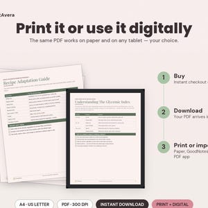 Diabetic Meal Planner Printable | Weekly Carb Counting PDF (A4 US Letter) image 4