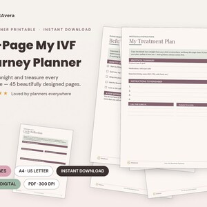 IVF Journey Planner | Fertility Treatment Tracker, Medication Log (PDF Download) image 1