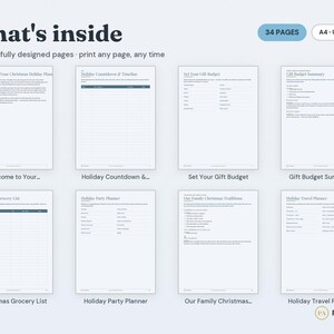 Christmas Planner Printable | Holiday Organization, Gift Tracker, Menu Planner (PDF Download) image 2