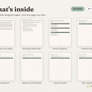 Baby Shower Planner Printable | Guest List, Budget, Decor Tracker (PDF Download) image 2