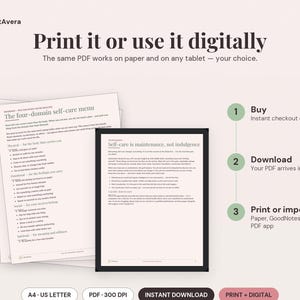 Registro de autocuidado imprimible / Registro de salud diario, semanal y mensual (descarga en PDF) imagen 4