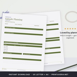 Podcast Planner Template | Content Calendar, Episode Checklist (Excel, PDF) image 5