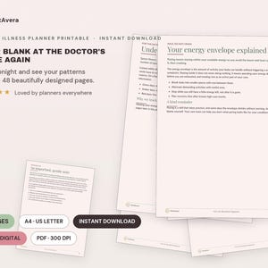 Chronic Illness Planner Printable | Symptom Tracker, Medication Log (PDF Download) image 1