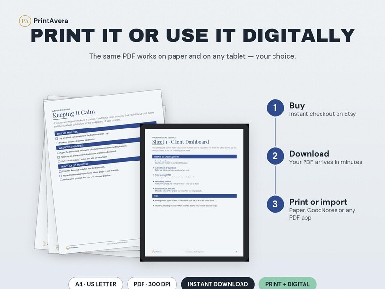 Small Business Client Tracker Spreadsheet | CRM, Task, Invoice, Project Planner (Digital Download) image 4
