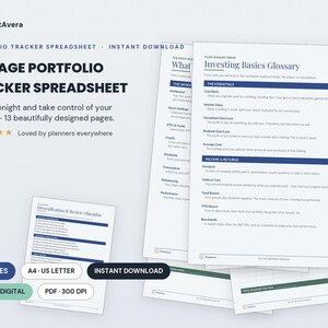 Feuille de calcul de suivi de portefeuille | Actions, ETF, Tableau de bord crypto (Téléchargement numérique) image 1