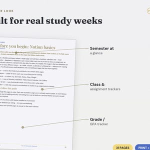 Notion Student Dashboard Planner | Installatiehandleiding, PDF (A4/US Letter) afbeelding 3