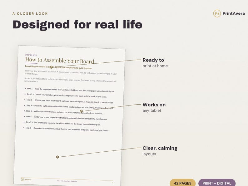 Prayer Board Printable Kit | Scripture, Request, Vision Cards (PDF Download) image 3