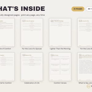 Sympathy Poems Printable | Comforting Grief Messages, Funeral Readings (PDF Download) image 2