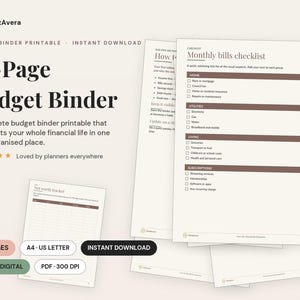 37-Page Budget Binder Printable | Finance Planner, Expense Tracker (PDF Download) image 1